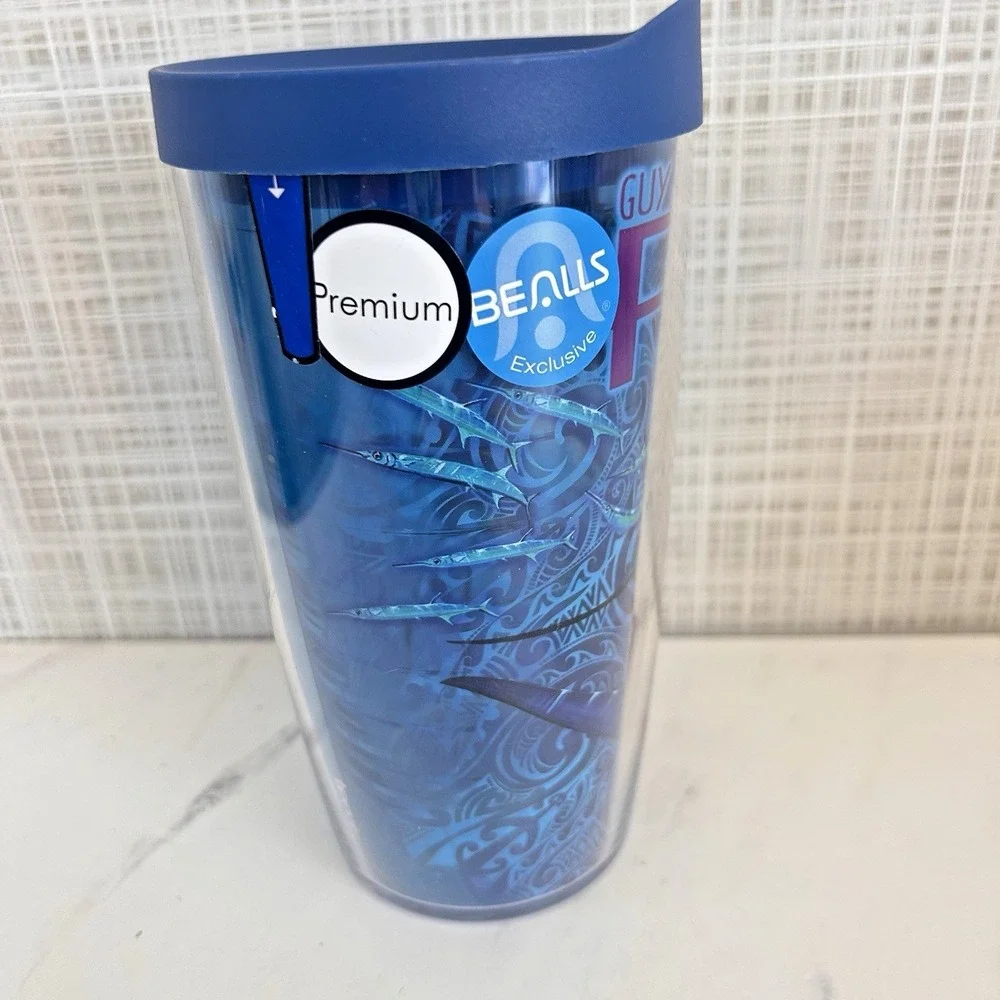 Tervis Tumbler 16 Oz Florida Sailfish Swirl Guy Harvey Bealls Blue Lid New UU